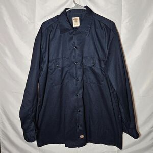 Dickies Men's Navy and Blue Shirt